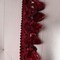 1 Yard Elegant Red Gimp Trim with Decorative Silky Tassels for Upholstery & Drapery
